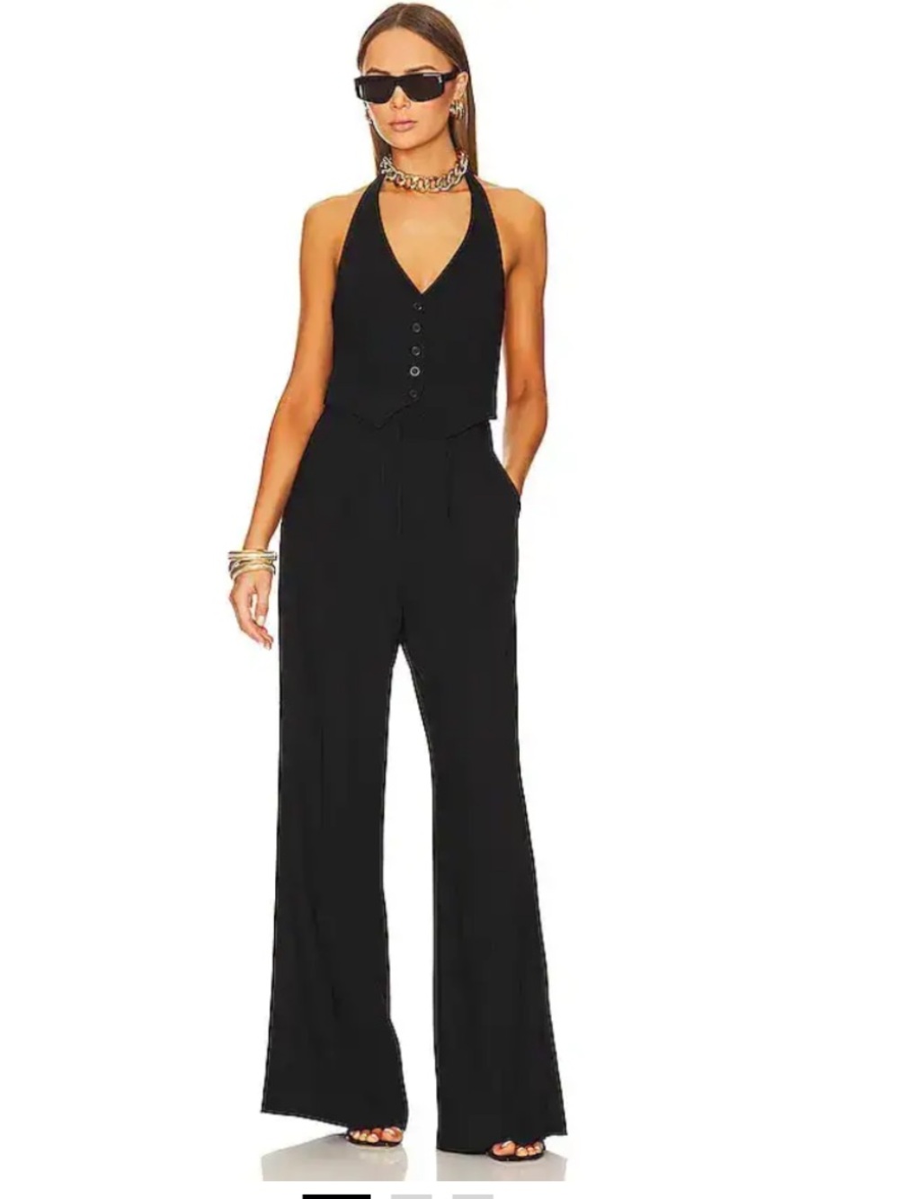 Amanda Uprichard Isadore Jumpsuit in Black